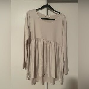 Chic Beige Long Sleeve Tunic